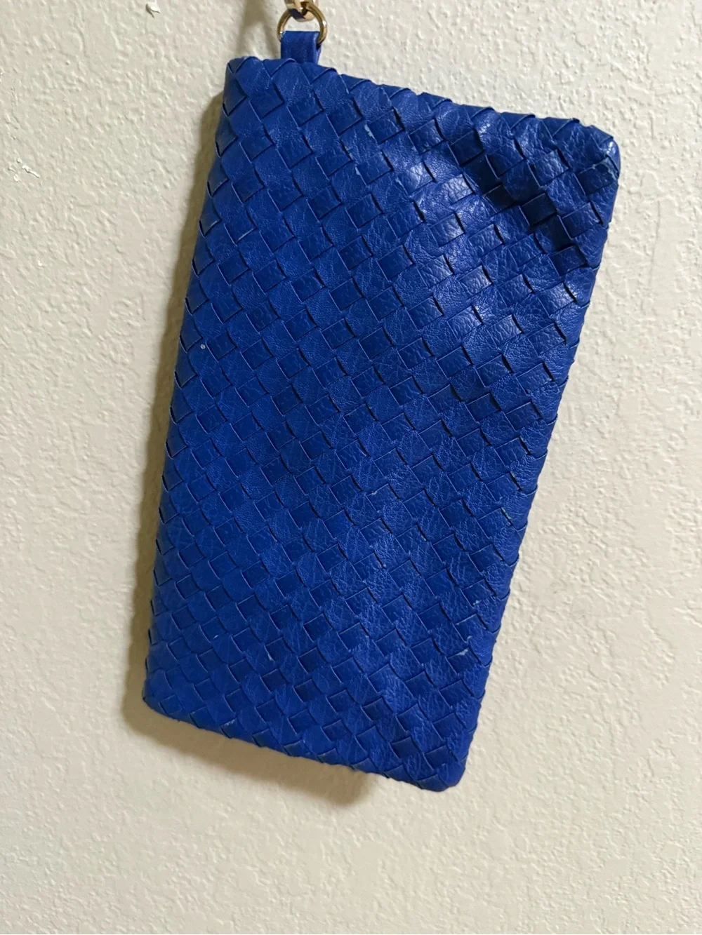 Urban Expressions Blue Woven Wristlet Clutch Vegan Leather - Picture 3 of 6